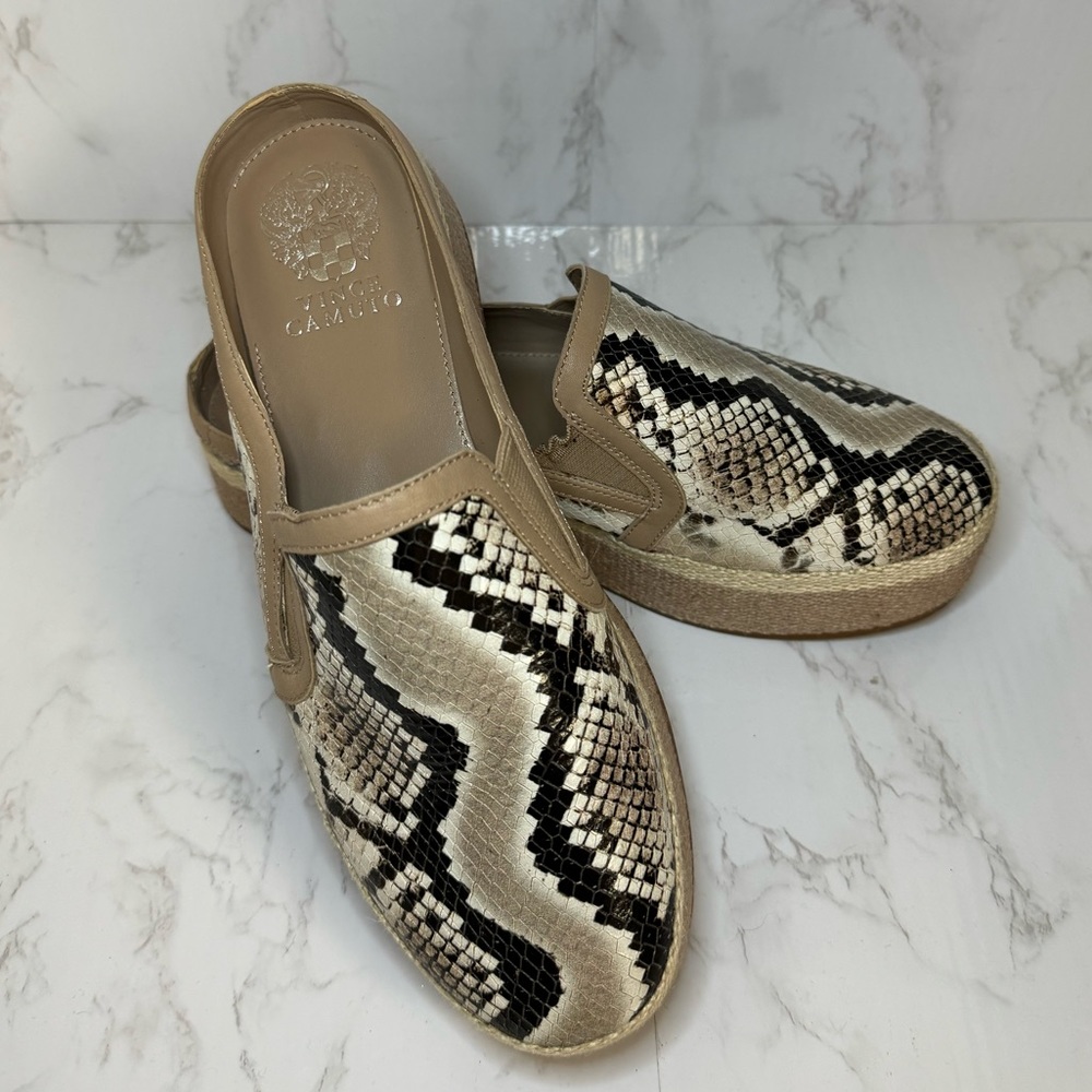Vince Camuto Snakeskin Espadrille Slip Ons